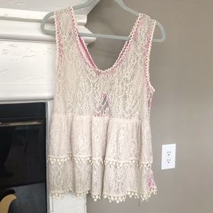 Free People Sleeveless Lace Top